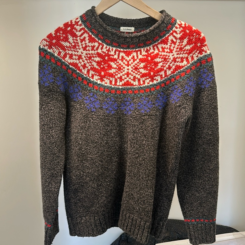 L.L. Bean Fair Isle Wool Sweater, small